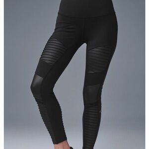 Alo Yoga High Rise Moto Leggings Black Sz M